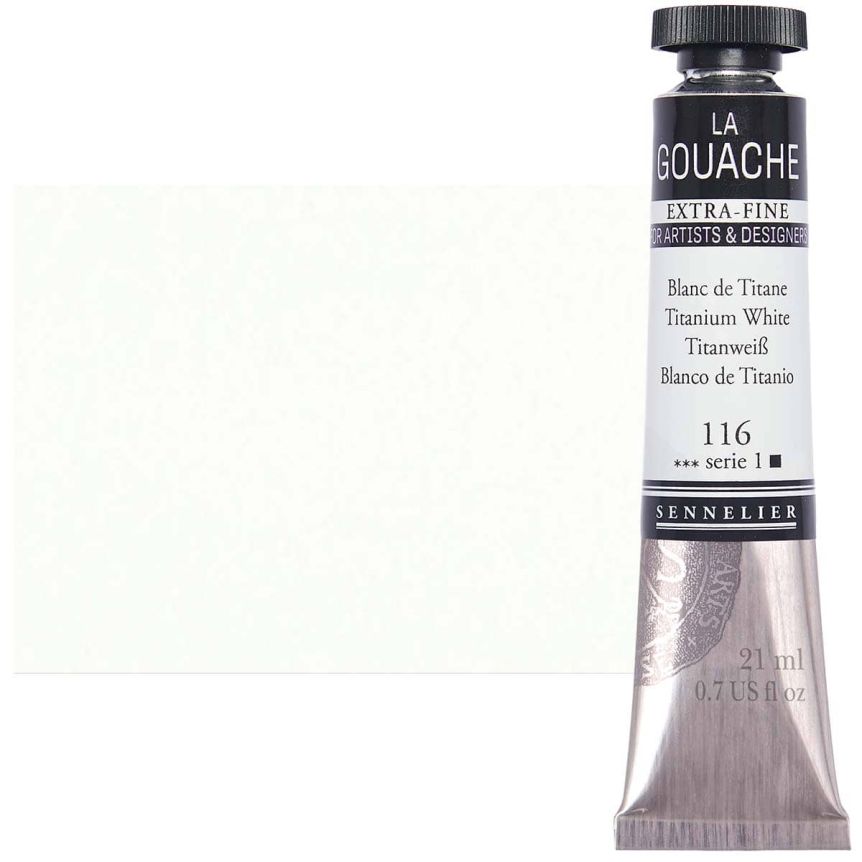 Sennelier Extra-Fine Gouache - Titanium White, 21 ml Tube