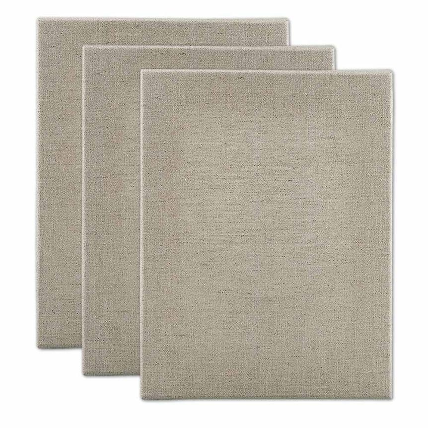 Senso Clear Primed Linen Stretched Canvas, 8"x10" - 1-1/2" Deep (Box of 3)