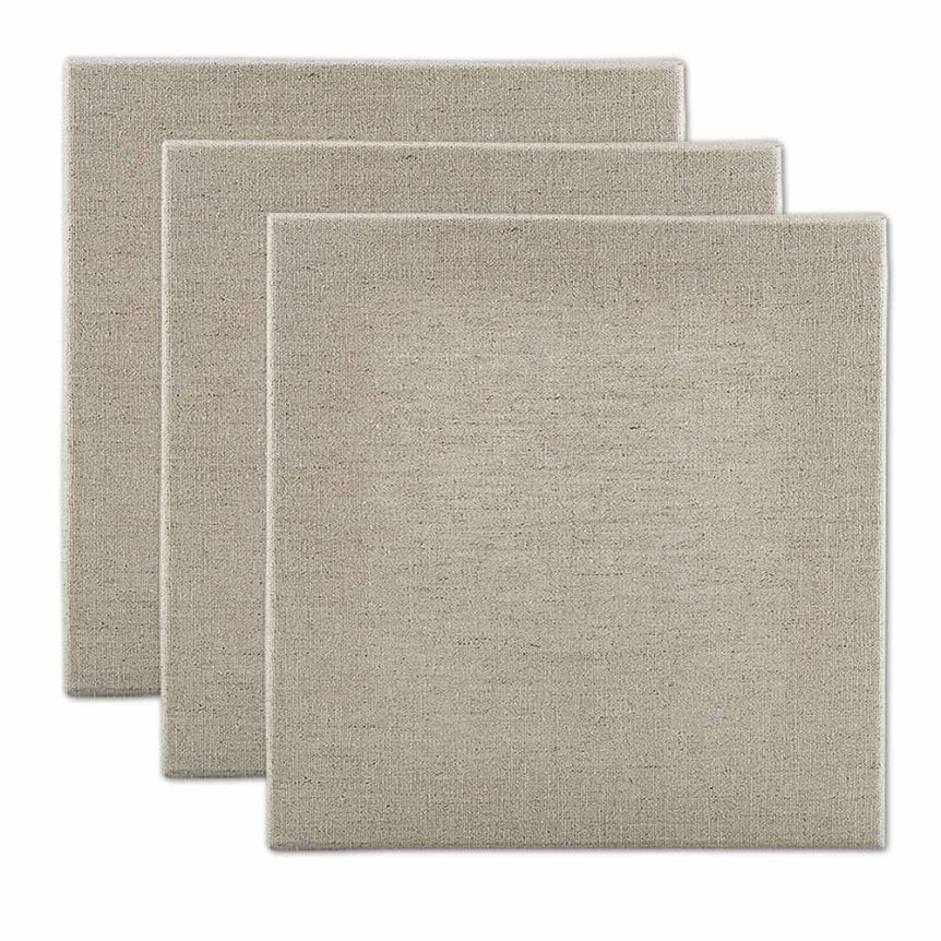 Senso Clear Primed Linen Stretched Canvas, 6"x6" - 1-1/2" Deep (Box of 3)