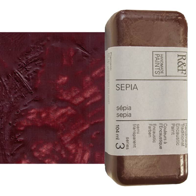 R&F Encaustic Handmade Paint 104 ml Block - Sepia