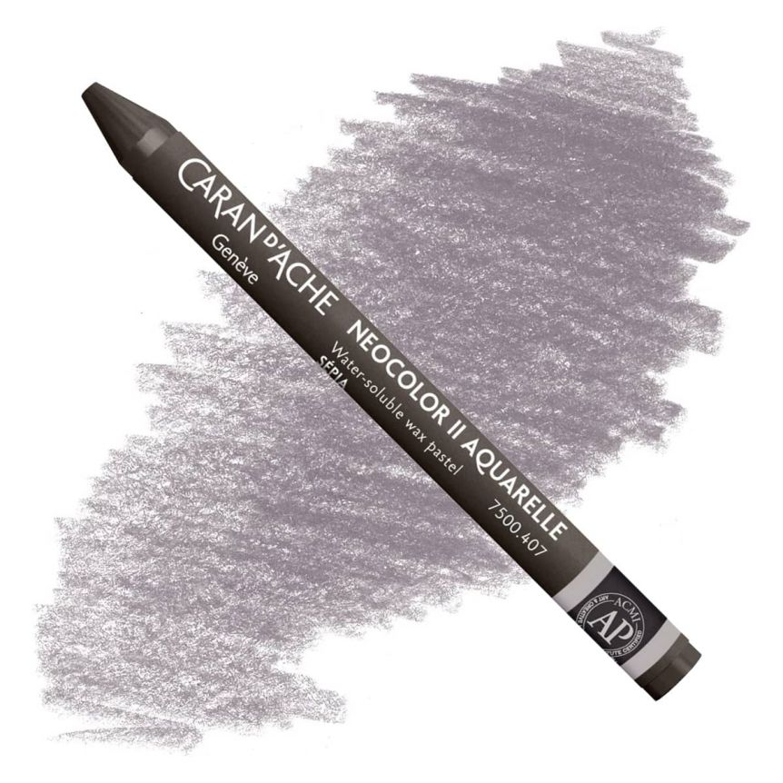 Caran d'Ache Neocolor II Water-Soluble Wax Pastels - Sepia, No. 407
