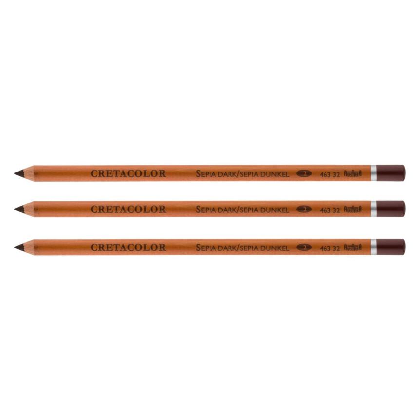 Cretacolor Pencil - Sepia Dark, Pack of 3