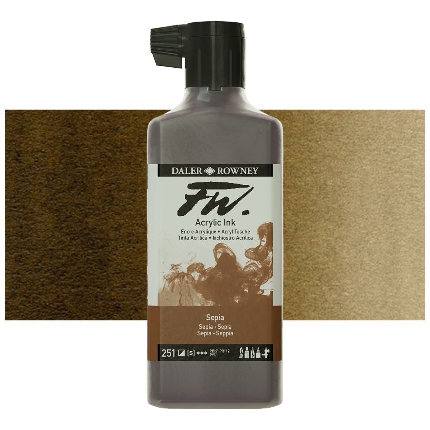 FW Acrylic Ink 180ml Sepia