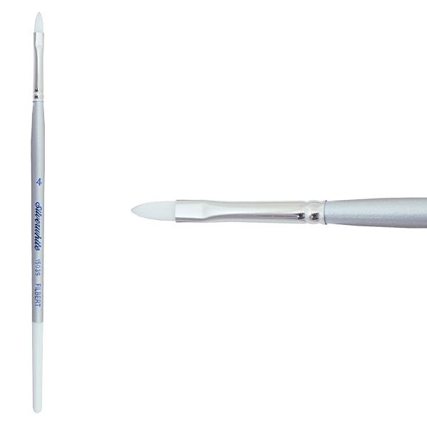 Silver Brush Silverwhite Short Handled Brush Filbert 4 