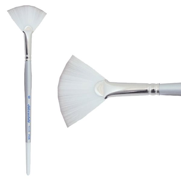 Silver Brush Silverwhite Short Handled Brush Fan 6