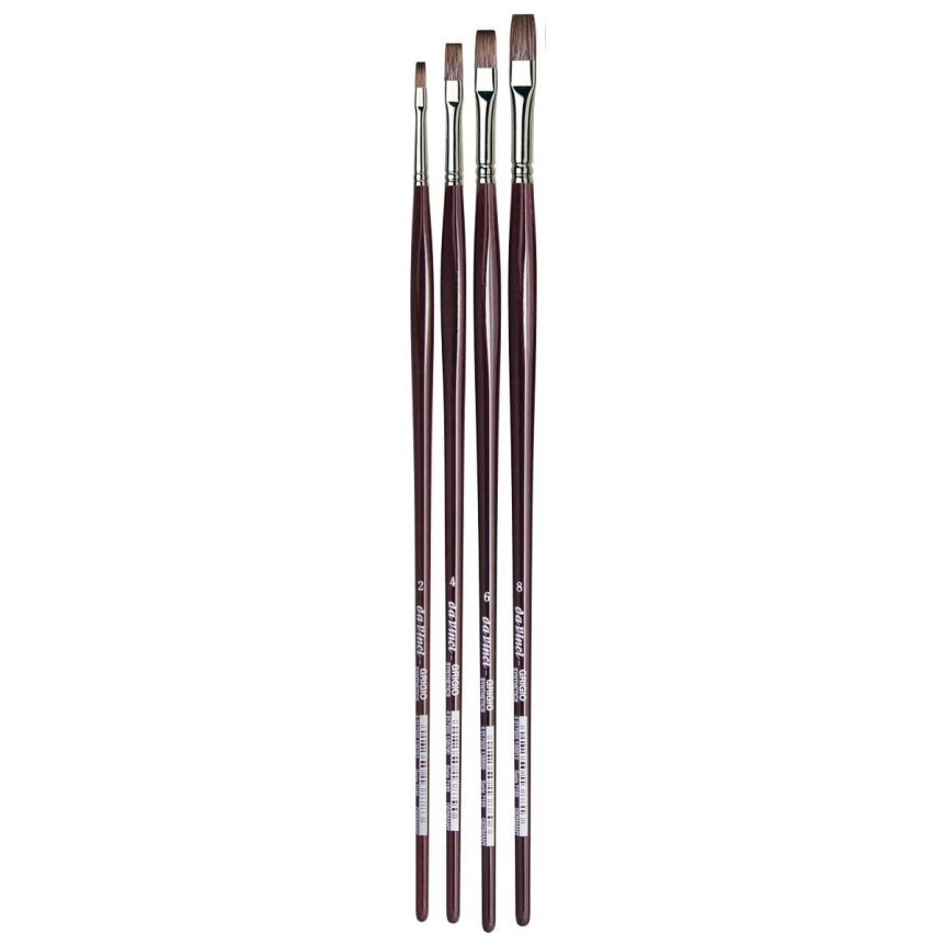 Da Vinci Grigio Series 7195 New Wave Synthetic Flat Brush Set of 4