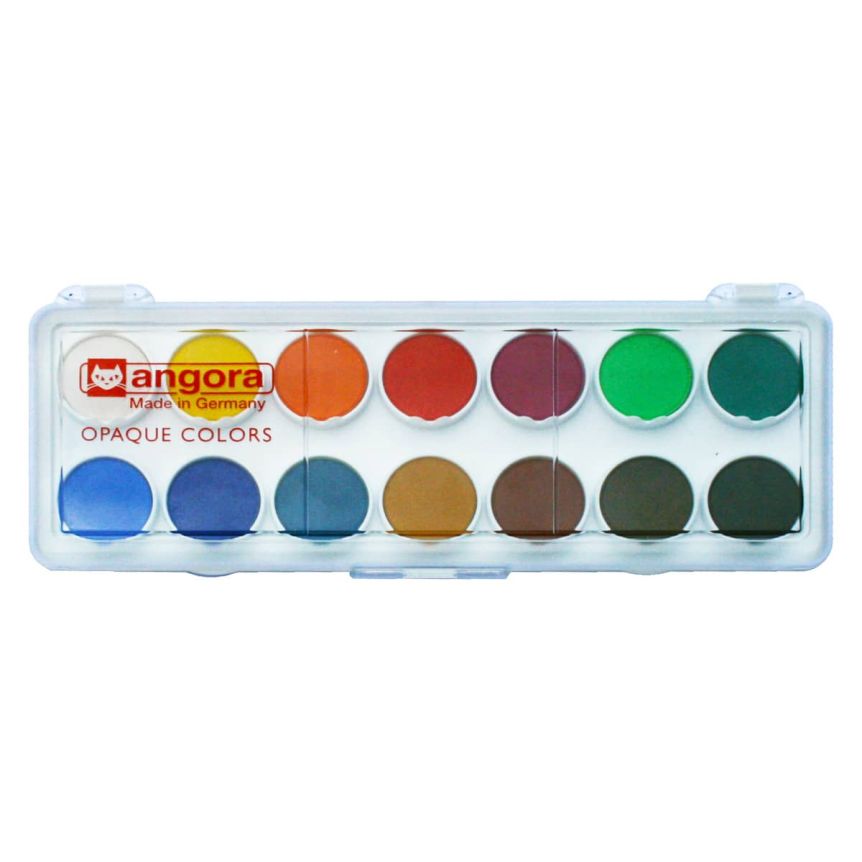 Angora Opaque Watercolor Multi-Color 14 Pan Set - Assorted Colors