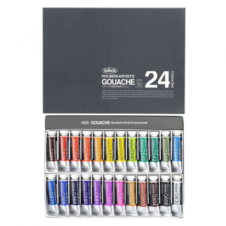 Holbein Designer Gouache 15ml Set of 24 Assorted Colors