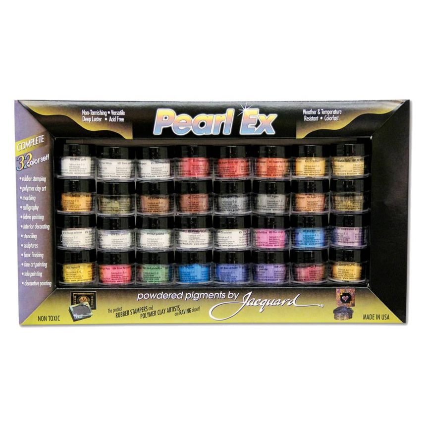 Jacquard Pearl Ex Powder Pigment Assorted Colors (Set of 32)