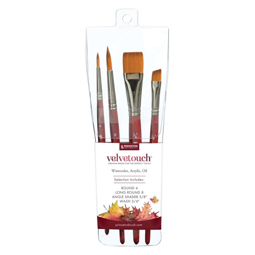 Princeton Velvetouch™ Series 3950 Synthetic Blend Brush, Set of 4