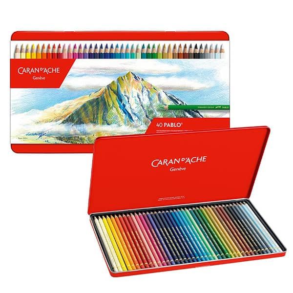 Caran d'Ache Pablo Colored Pencil Set - Assorted Colors, Set of 40