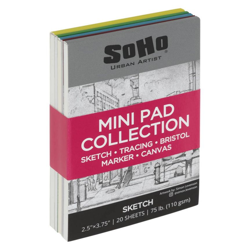SoHo Paper Mini Pad Collection Set of 5, 2.5 x 3.75in Pads
