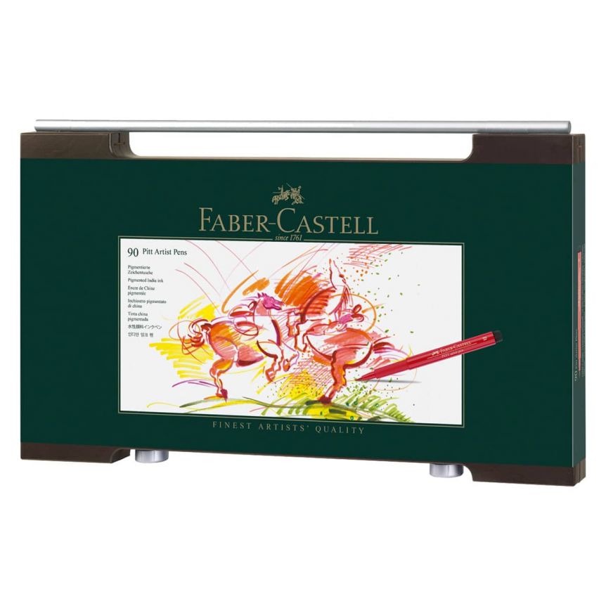 Faber-Castell Pitt Artist Brush Pen Set of 90 w/ Wood Box