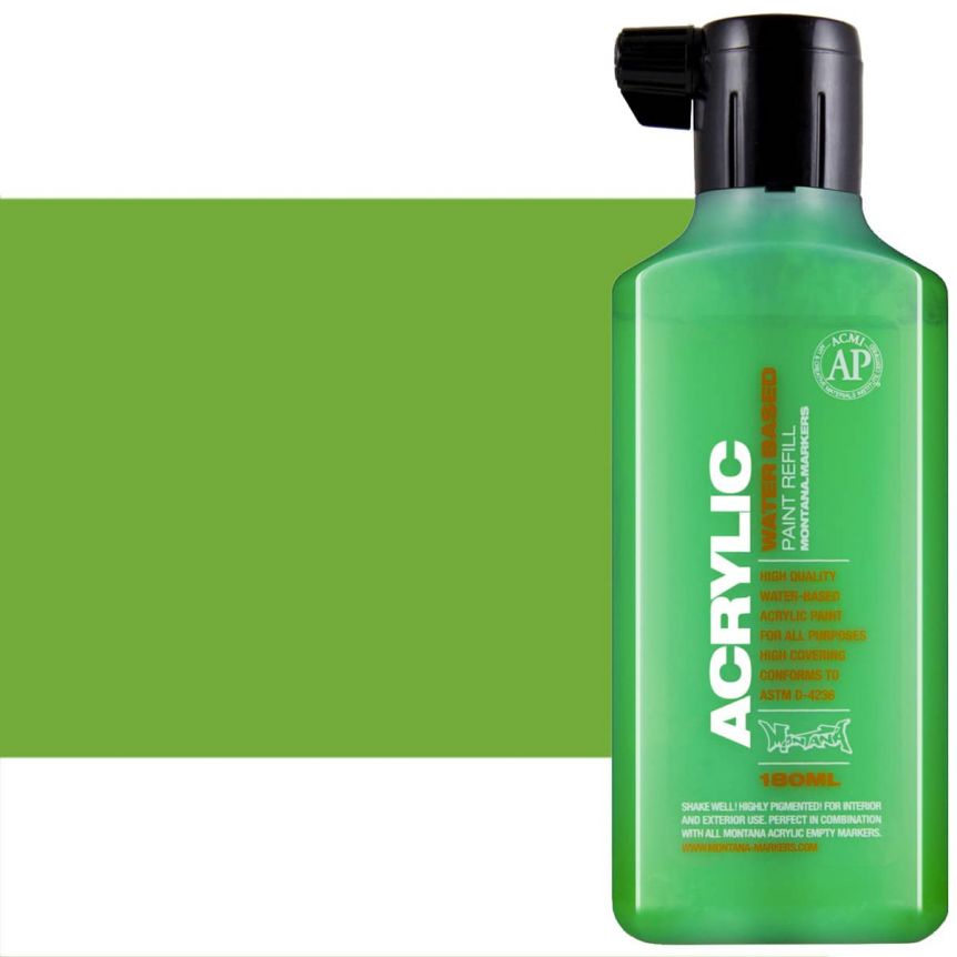 Montana ACRYLIC Water-Based Marker Refill - Shock Green, 180ml