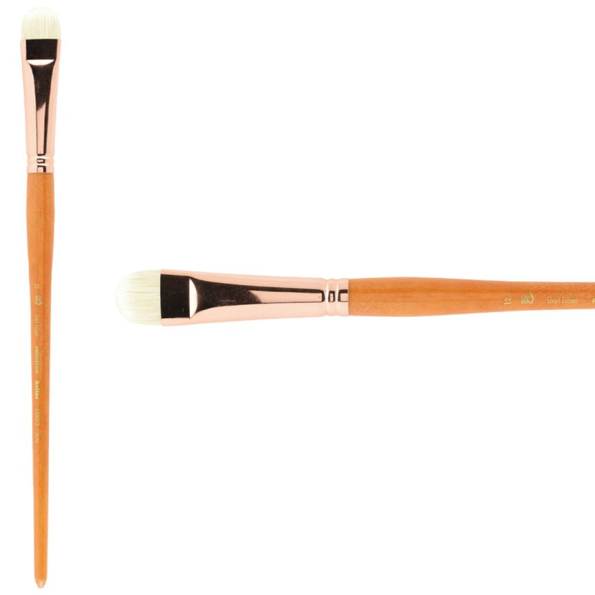Princeton Refine Series 5400 Natural Bristle Brush - Short Filbert, Long Handle, Size 12