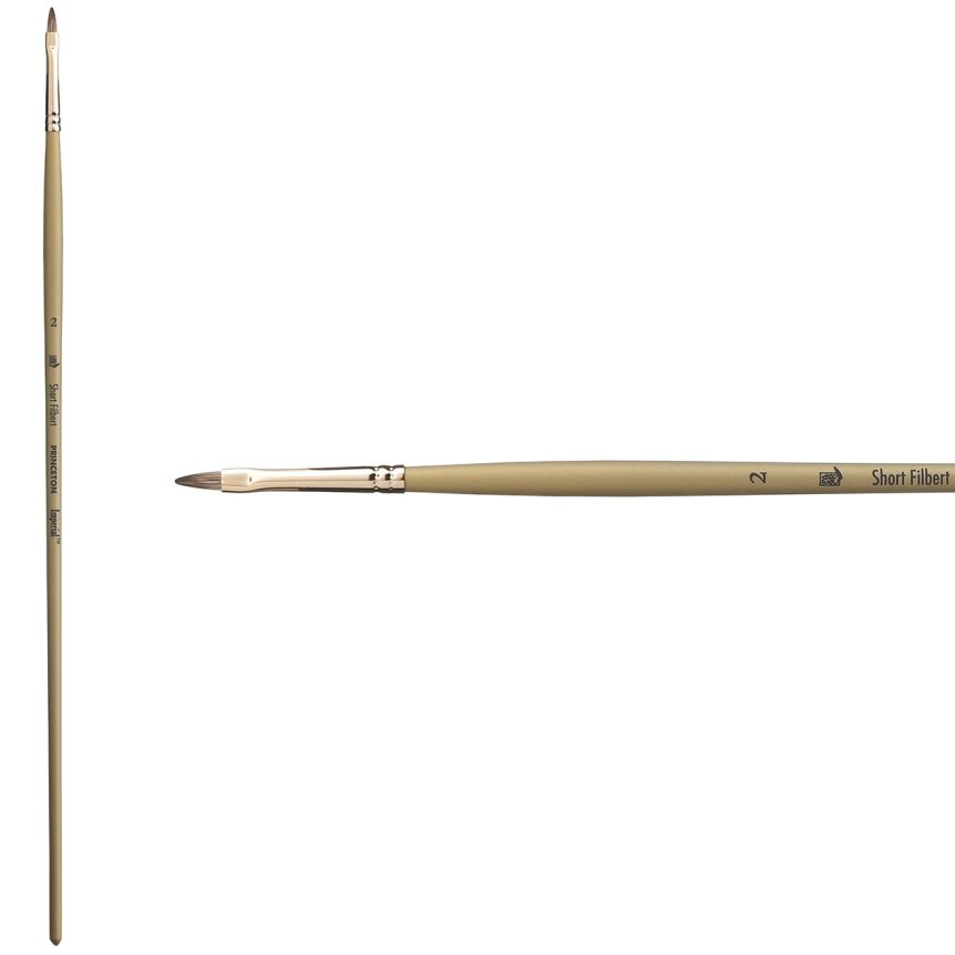 Princeton Imperial Series 6600 Synthetic Mongoose Brush - Short Filbert, Long Handle, Size 2