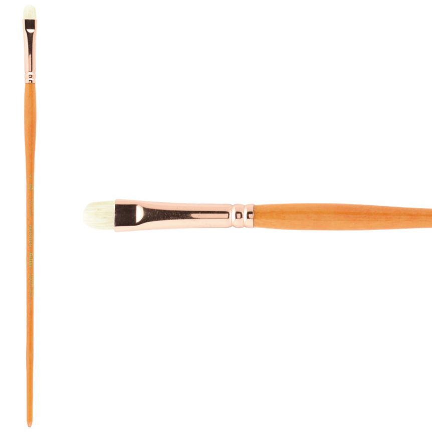 Princeton Refine Series 5400 Natural Bristle Brush - Short Filbert, Long Handle, Size 4