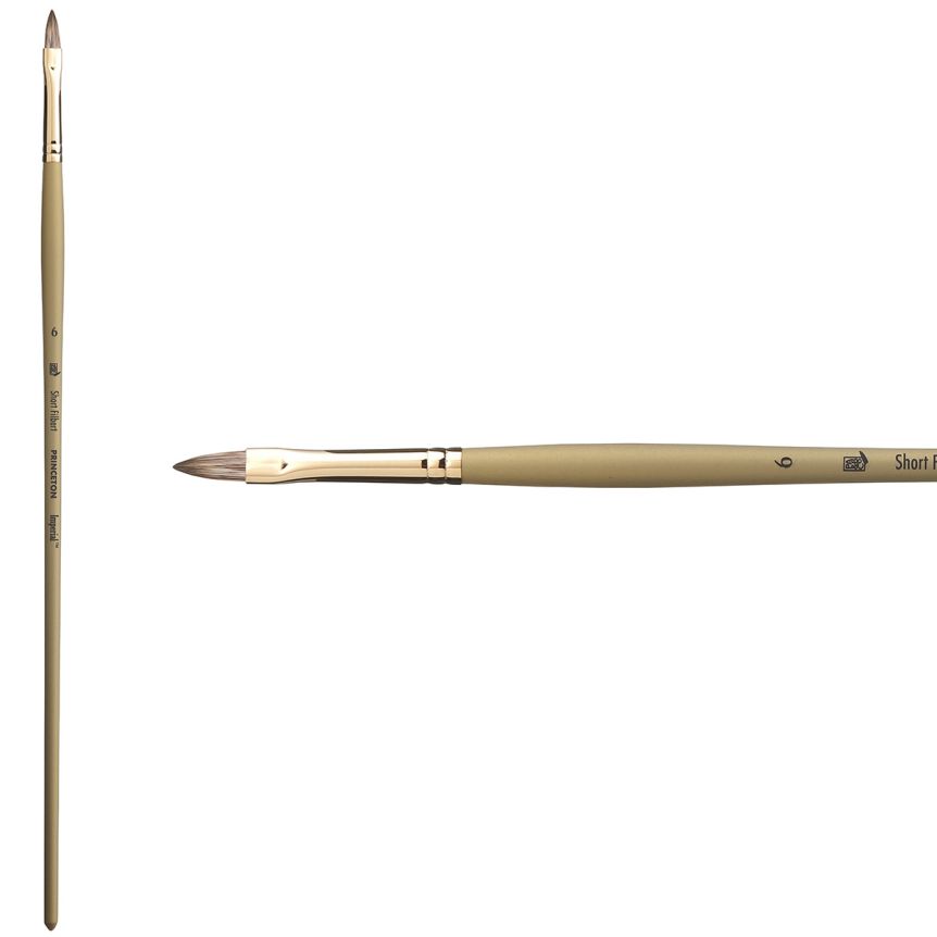 Princeton Imperial Series 6600 Synthetic Mongoose Brush - Short Filbert, Long Handle, Size 6