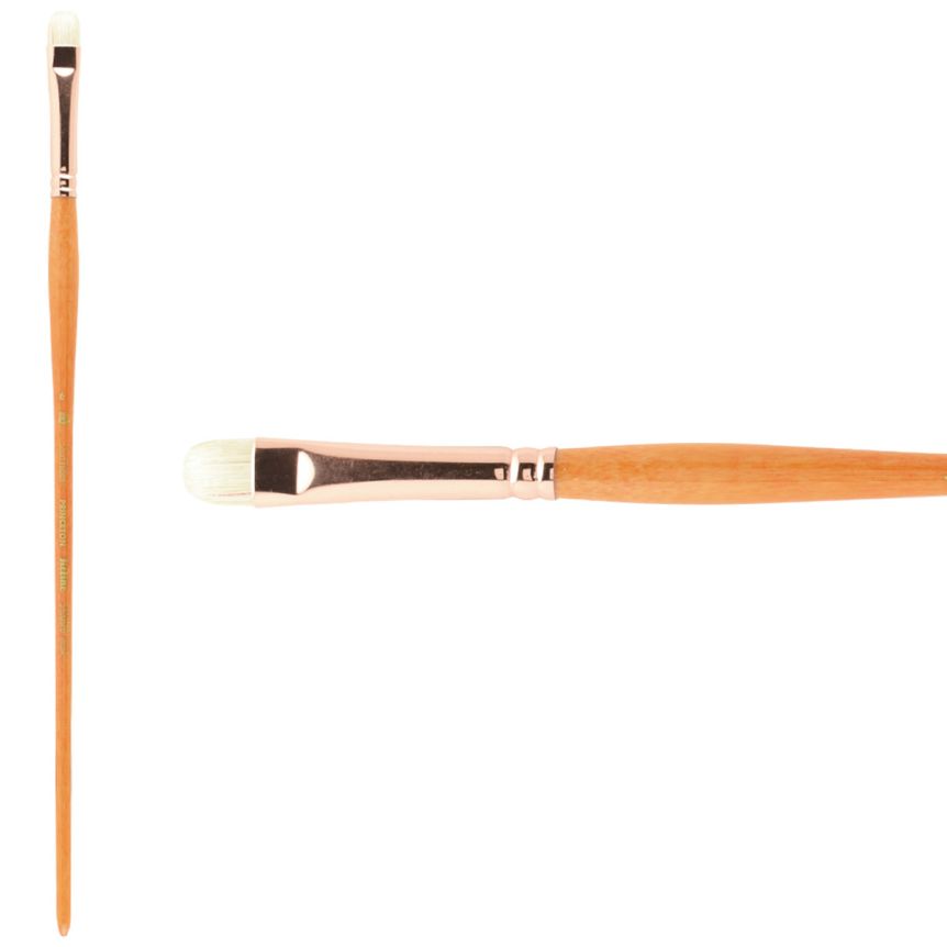 Princeton Refine Series 5400 Natural Bristle Brush - Short Filbert, Long Handle, Size 6