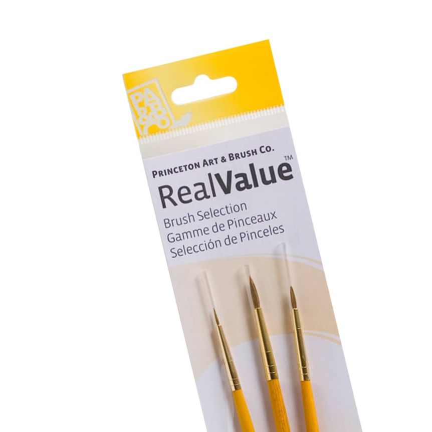 Princeton Real Value Brush Set 9105 Short Handle 3pk - Synthetic Brushes