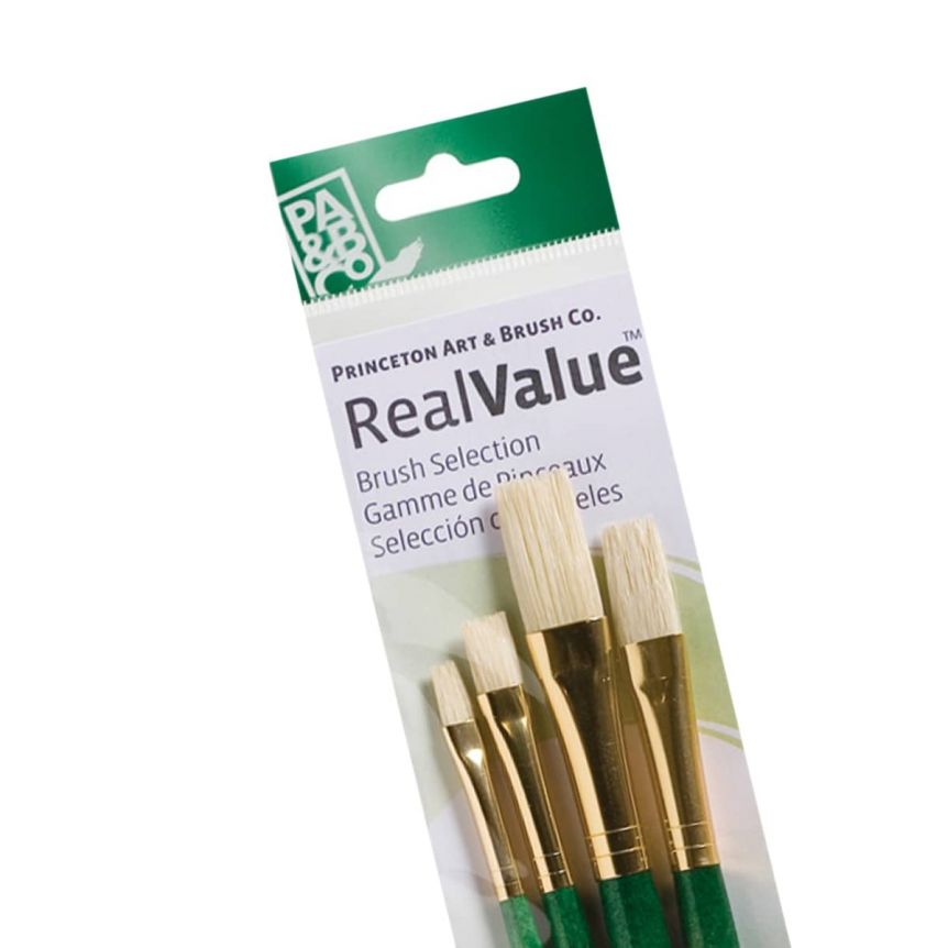 Princeton Real Value Brush Set 9112 Short Handle 4pk - Natural Bristles