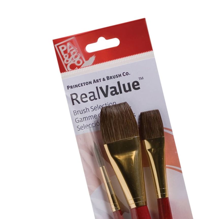 Princeton Real Value Brush Set 9122 Short Handle 3pk - Camel Bristles