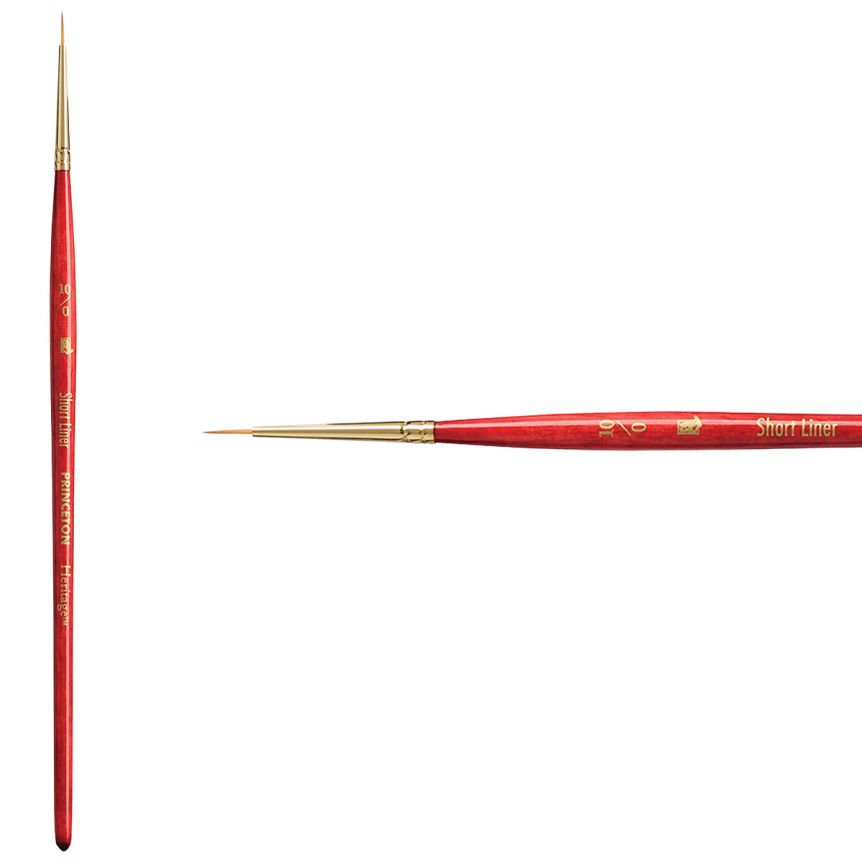 Princeton Heritage Series 4050 Synthetic Sable Brush - Short Liner, Short Handle, Size 10/0