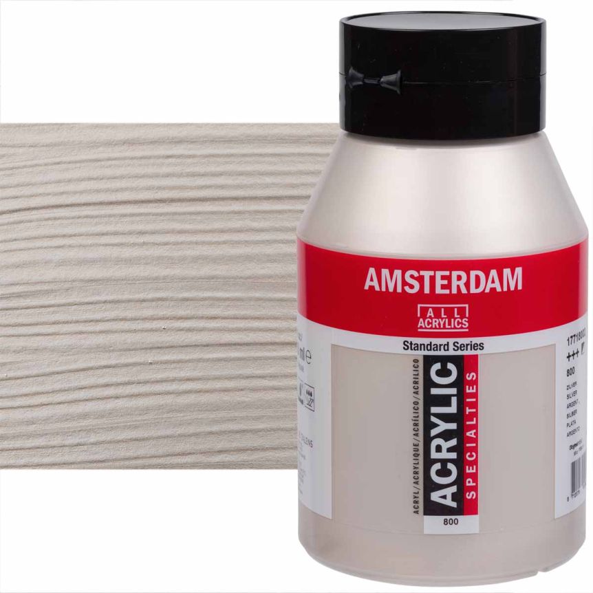 Amsterdam Standard Series Acrylic Paint - Silver, 1 Liter Jar