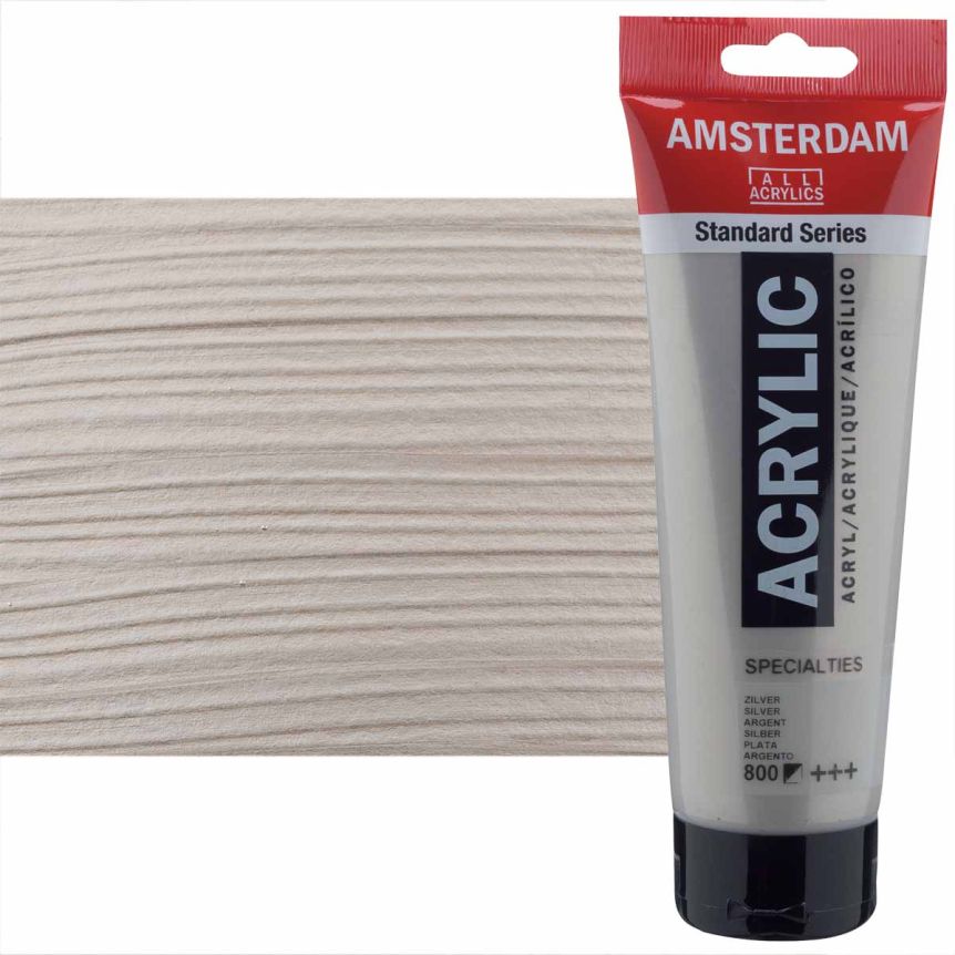 Amsterdam Standard Series Acrylic Paint - Silver, 250ml Tube