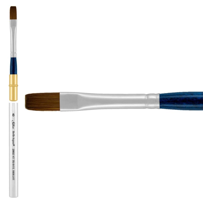 Silver Brush BelleAqua Synthetic Sable, Travel Bright Size 8