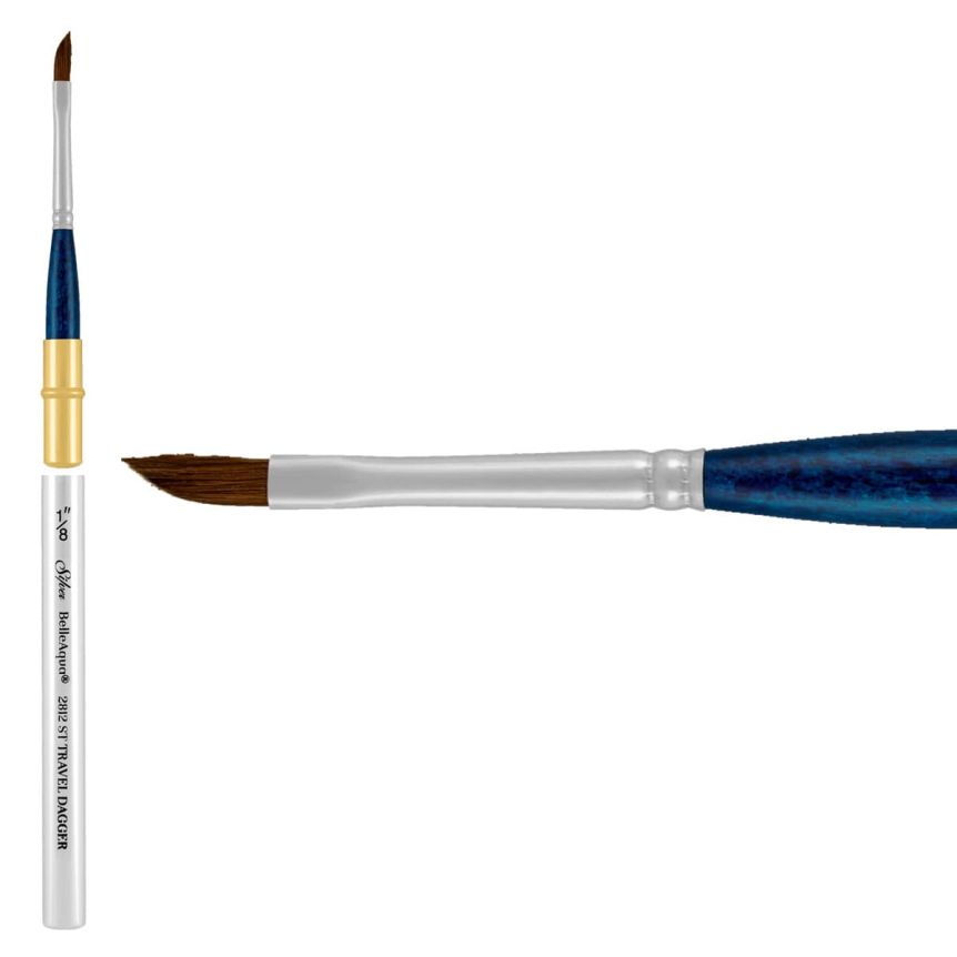 Silver Brush BelleAqua Synthetic Sable, Travel Dagger Striper Size 1/8"