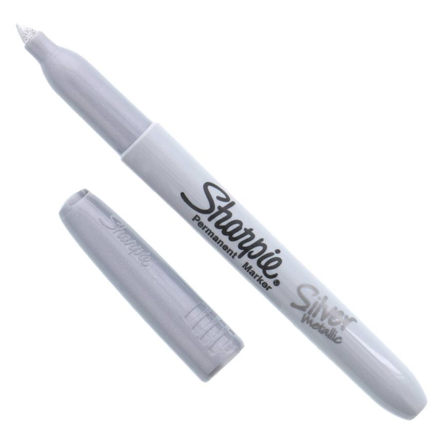 Sharpie Metallic Silver Permanent Marker Fine Tip, AP Nontoxic Ink