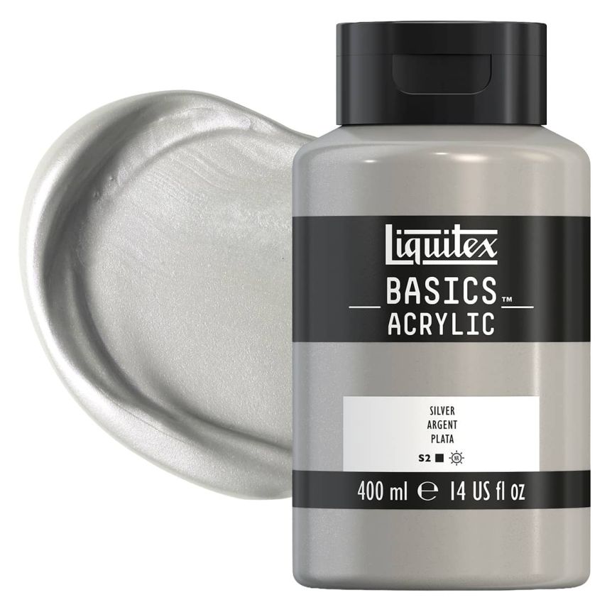 Liquitex Basics Acrylic Paint - Silver 400ml