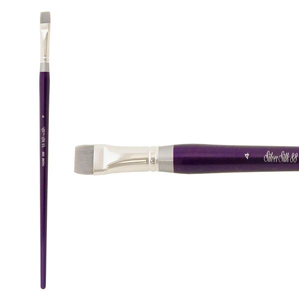 Silver Silk 88 Long Handle Brush Size 4 Bright