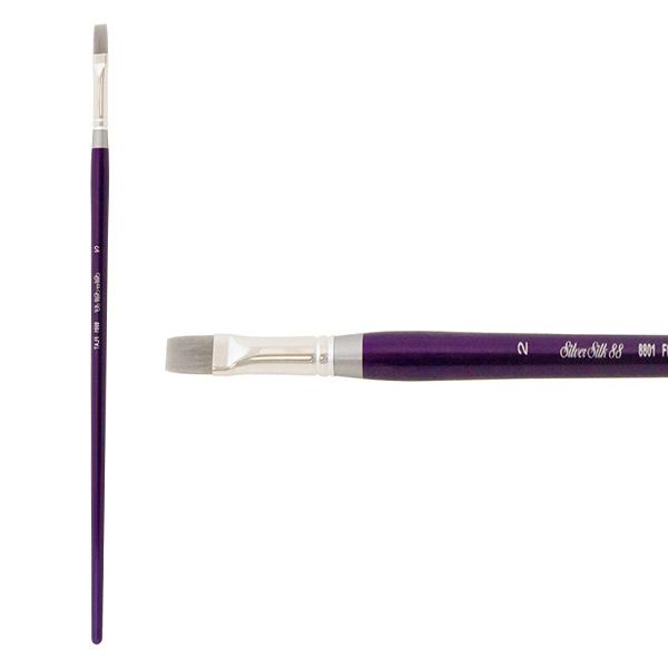 Silver Silk 88 Long Handle Brush Size 2 Flat