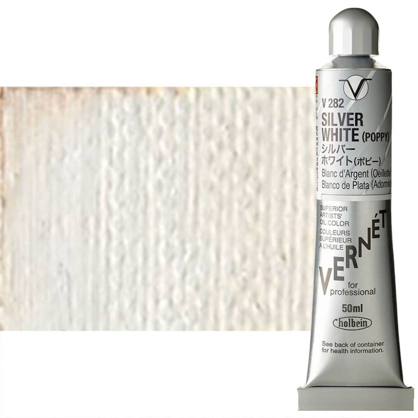 Holbein Vernet Oil Color 50 ml Tube - Silver White (with Poppy Oil)