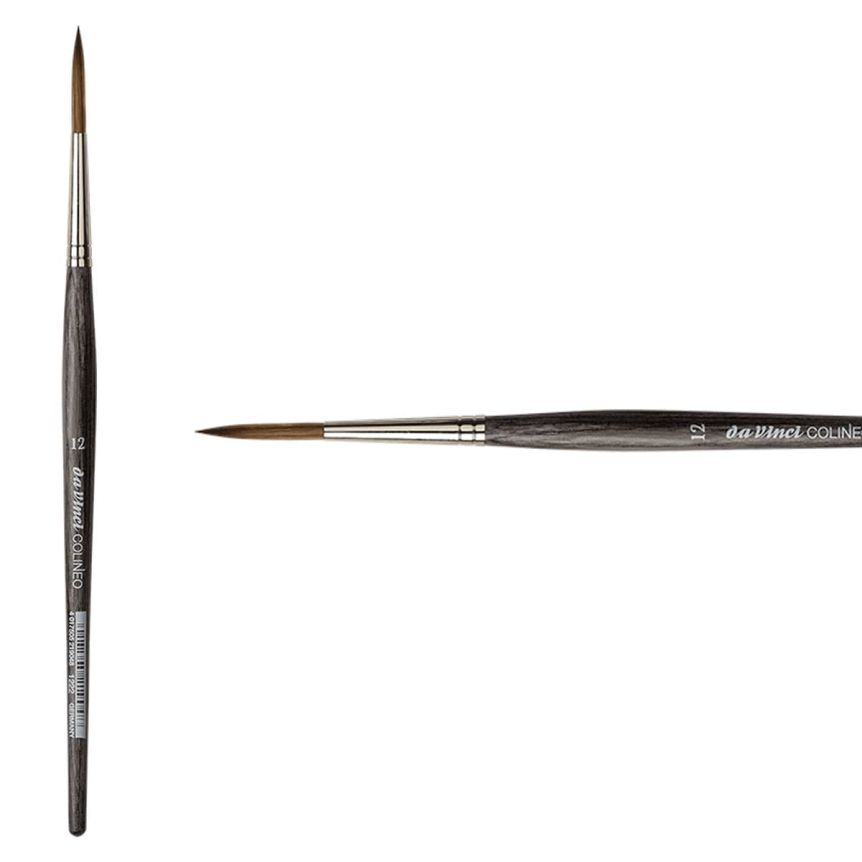 Colineo Series 1222 Synthetic Kolinsky Short Handle Brush, Size 12 Rigger