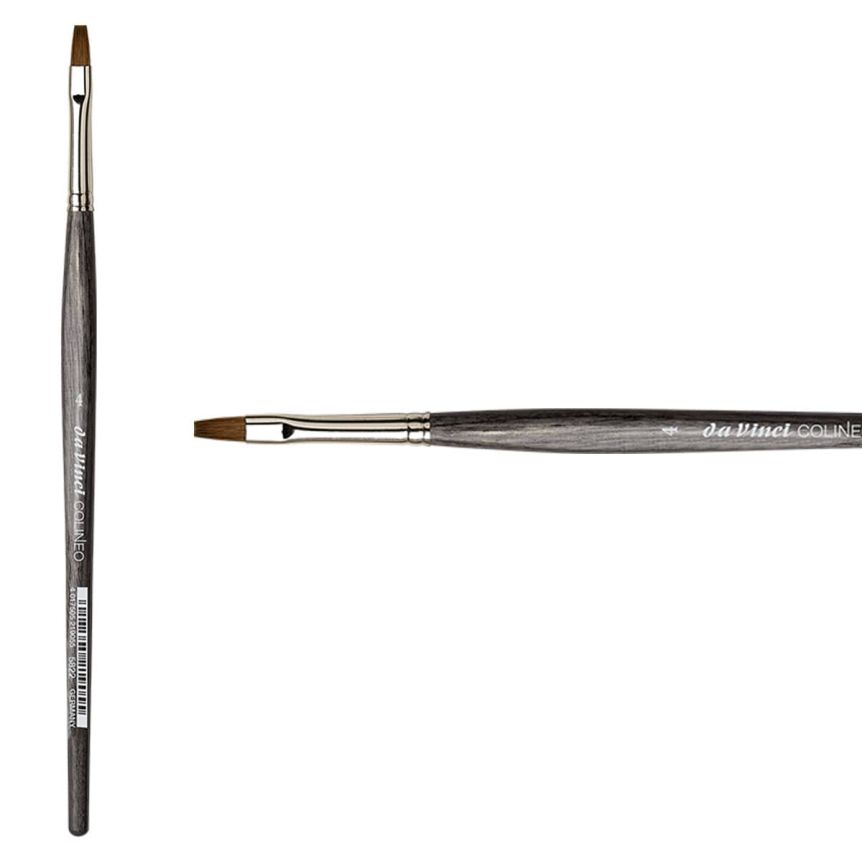 Colineo Series 5522 Synthetic Kolinsky Short Handle Brush, Size 4 Flat