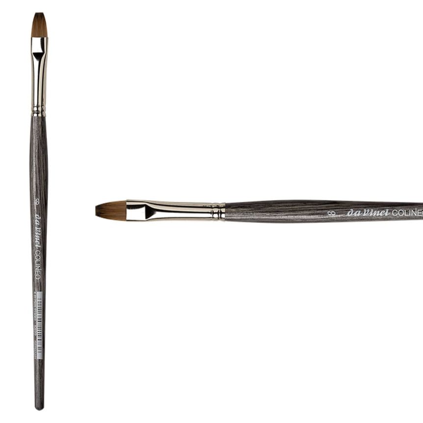 Colineo Series 5522 Synthetic Kolinsky Short Handle Brush, Size 8 Flat