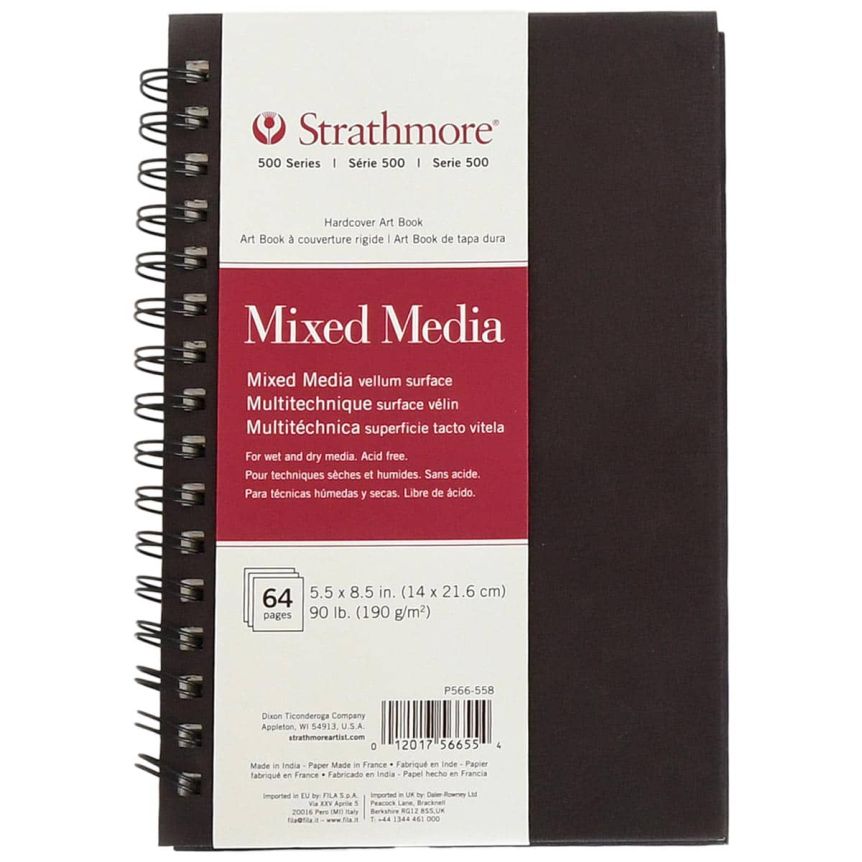 Strathmore 500 Series Mixed Media Wirebound Art Book, 5-1/2" x 8-1/2"