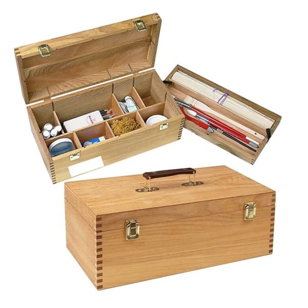 Wooden Art Supply Storage Box