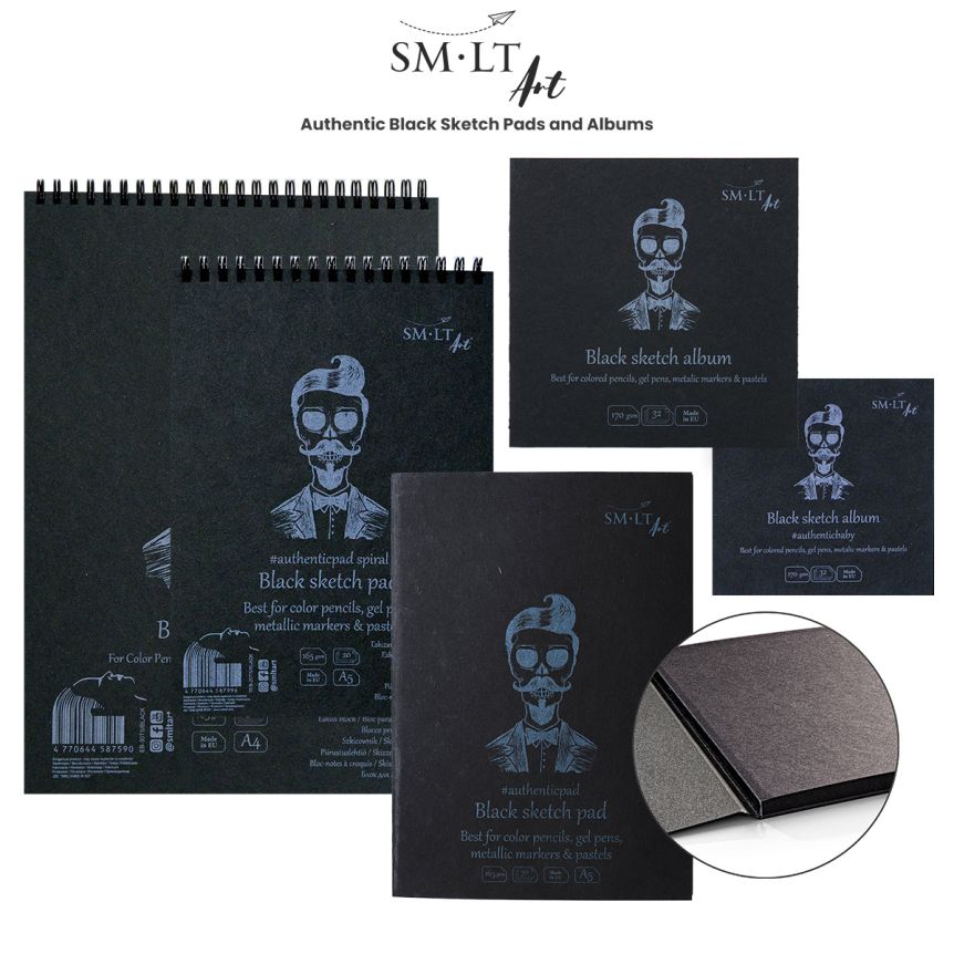 SMLT Authentic Black Sketch Pads and Albums