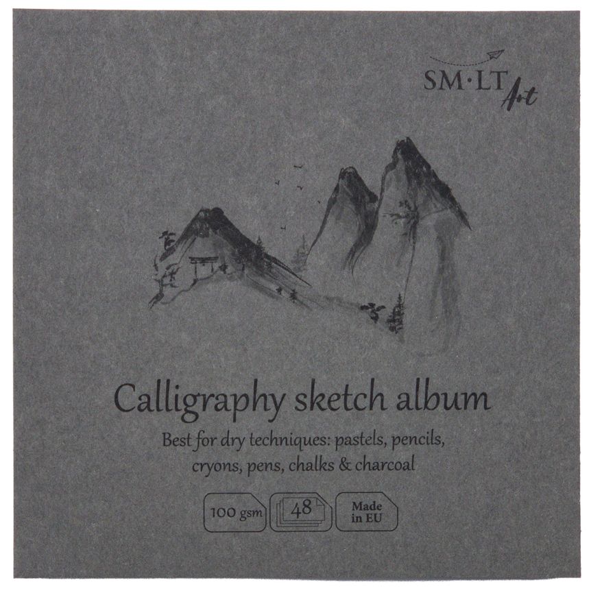 SMLT Authentic Calligraphy Sketch Album, 100 gsm, 5-1/2” x 5-1/2”, 48 Sheets, Stitch Bound