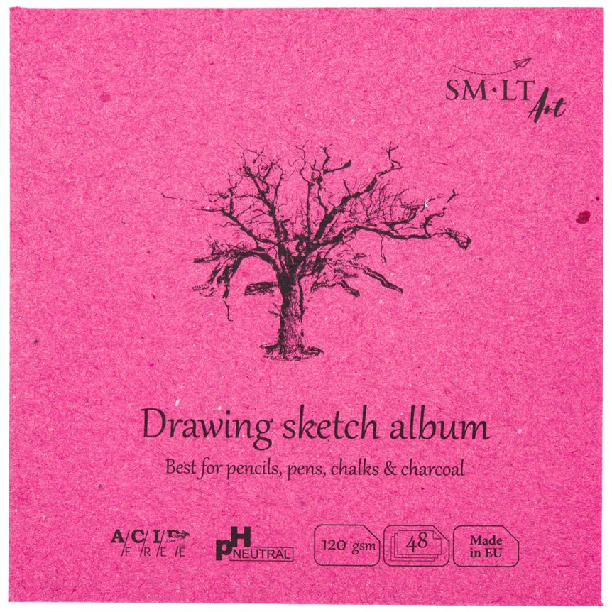 SMLT Authentic Drawing Sketch Album, 120 gsm, 5-1/2” x 5-1/2”, 48 Sheets, Stitch Bound