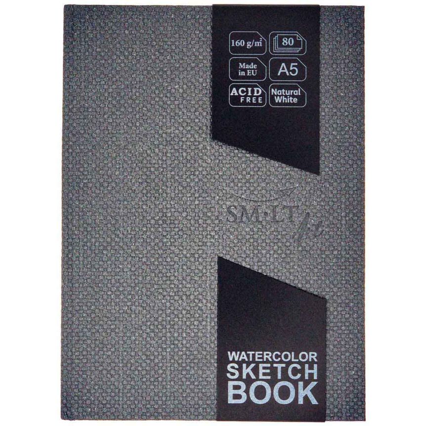 SMLT Travel Watercolor Sketchbook - Rough Press, 160 gsm, A5 (5.75" x 8.25"), 80 Sheets, Hardbound