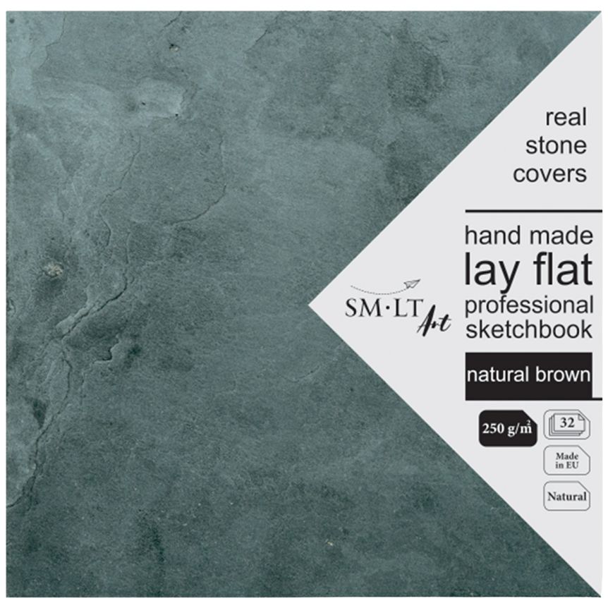 SMLT Sketch Stonebook, Natural Brown, 250 gsm, 8” x 8”, 32 Sheets, Stitch Bound