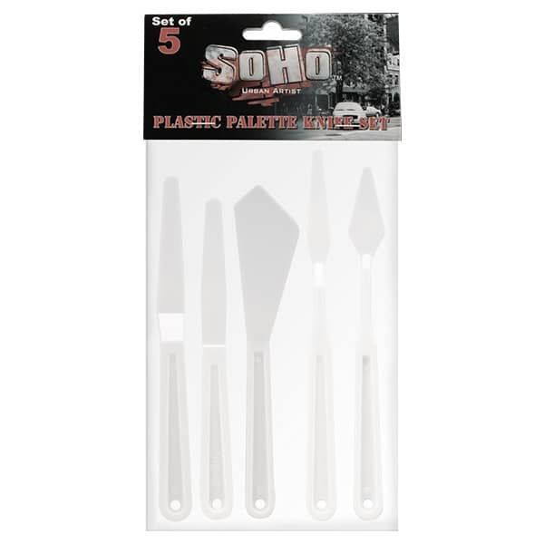 SoHo Urban Artist Acrylic Plastic Palette Knife Set of 5