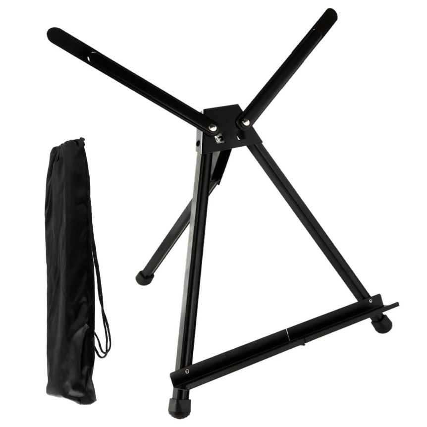 Soho Black Aluminum Folding Table Top & Display Easel