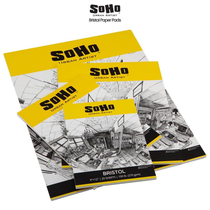 SoHo Urban Artist 100 lb Bristol Paper Pad 14x17 (20-Sheets