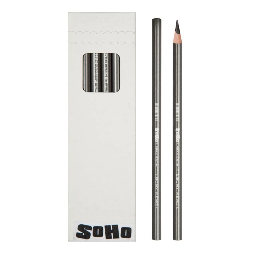 SoHo Ebony Soft Super Dark Graphite Pencil (Box of 12)